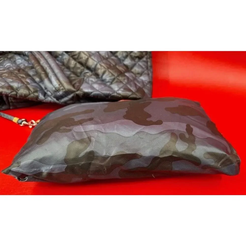 MZ Wallace Metro Blue Camo Travel Quilted Tote Bag With Matching Pouch Excellent - Picture 12 of 16